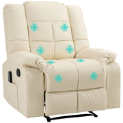Poltrona relax massaggiante ¨C Xylo ¨C similpelle crema con 8 punti vibrazione e poggiapiedi