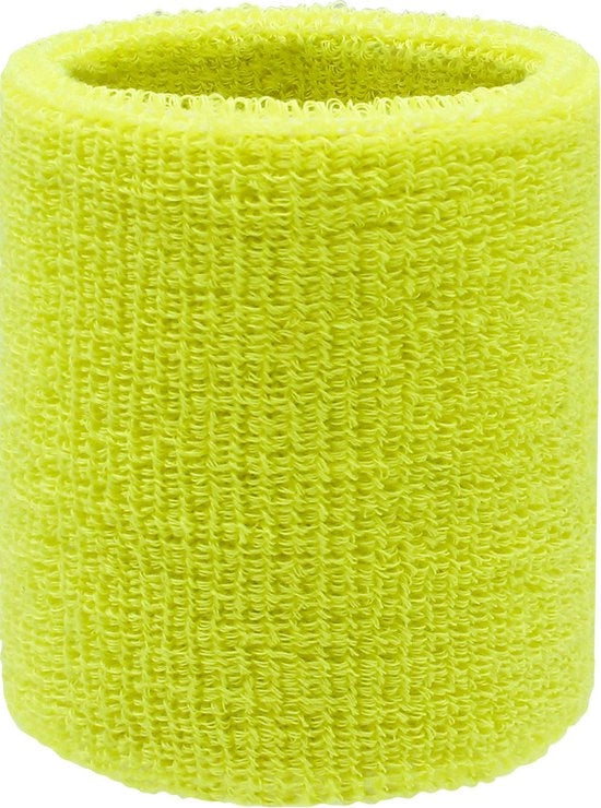 6 pezzi di fascia per polso per sport tennistablet per polso fascia per polso per sudore fascia per polso per gare fascia per polso assorbente per basket tennis calcio corsa lavoro - Giallo Fluorescente