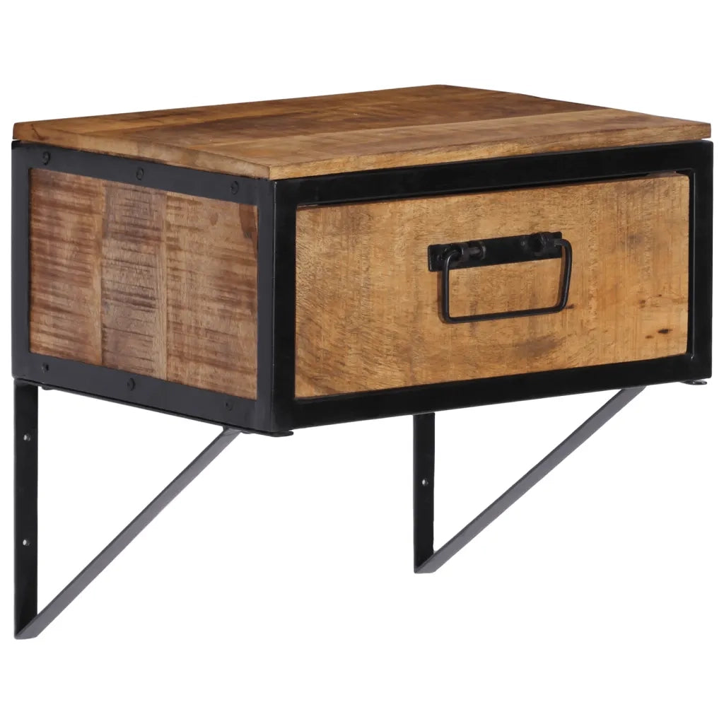 Comodino | Armadio da Notte | Mobiletto da notte 40x35x40 cm in Legno Massello di Mango