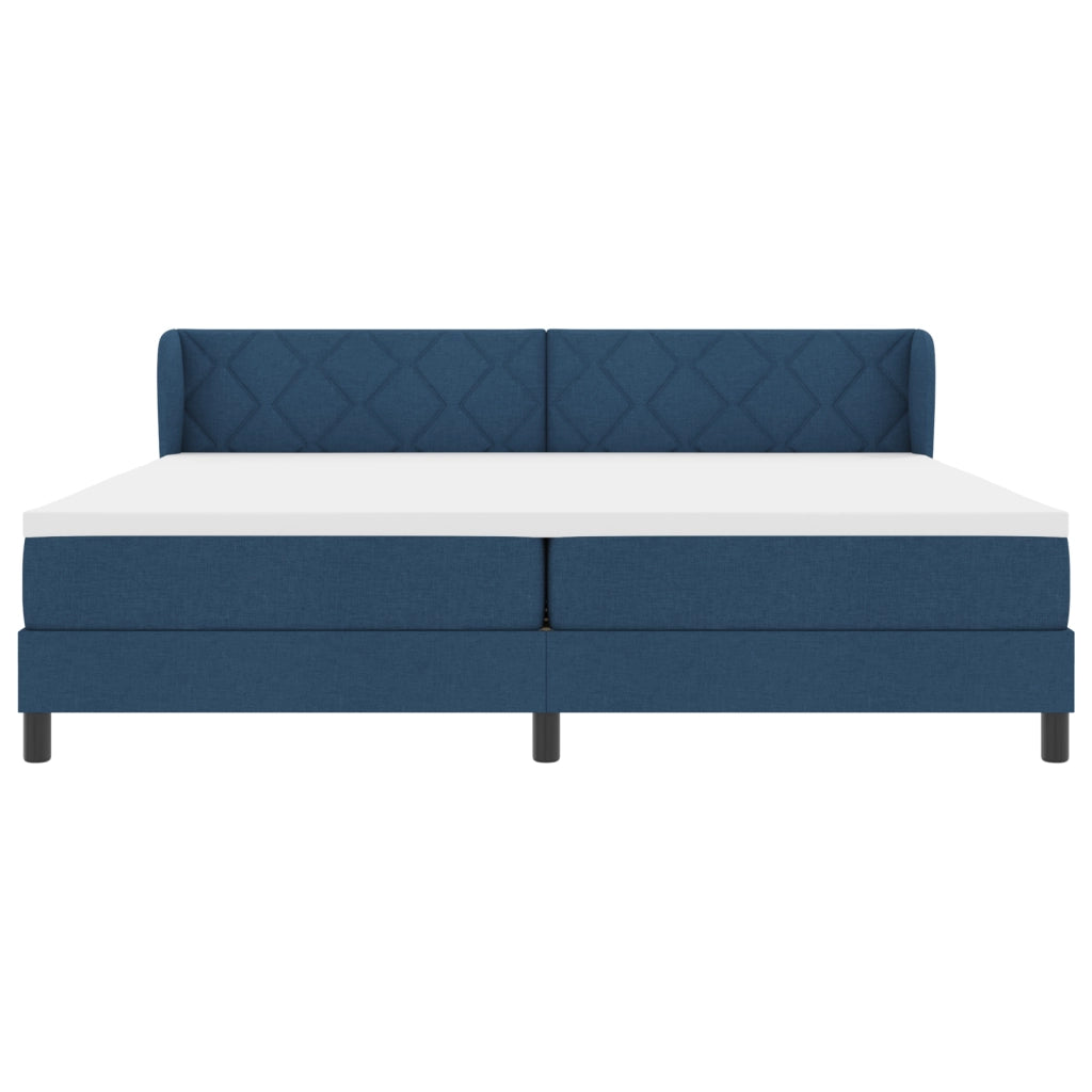 Letto Box Spring con Materasso Blu 200x200 cm Tessuto