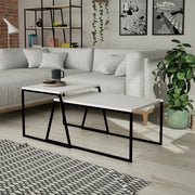 Tavo, Tavolino da Salotto Forma Rettangolare, 50x88x38h cm Bianco