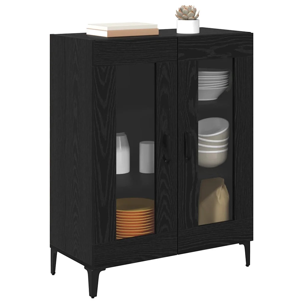 Credenza-Buffet-Armadio da cucina Rovere Nero 69,5 x 34 x 90 cm 465954