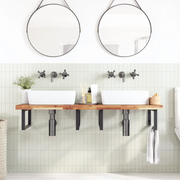 vidaXL Piano da Bagno Finitura a Olio 140x50x4 cm in Legno di Acacia