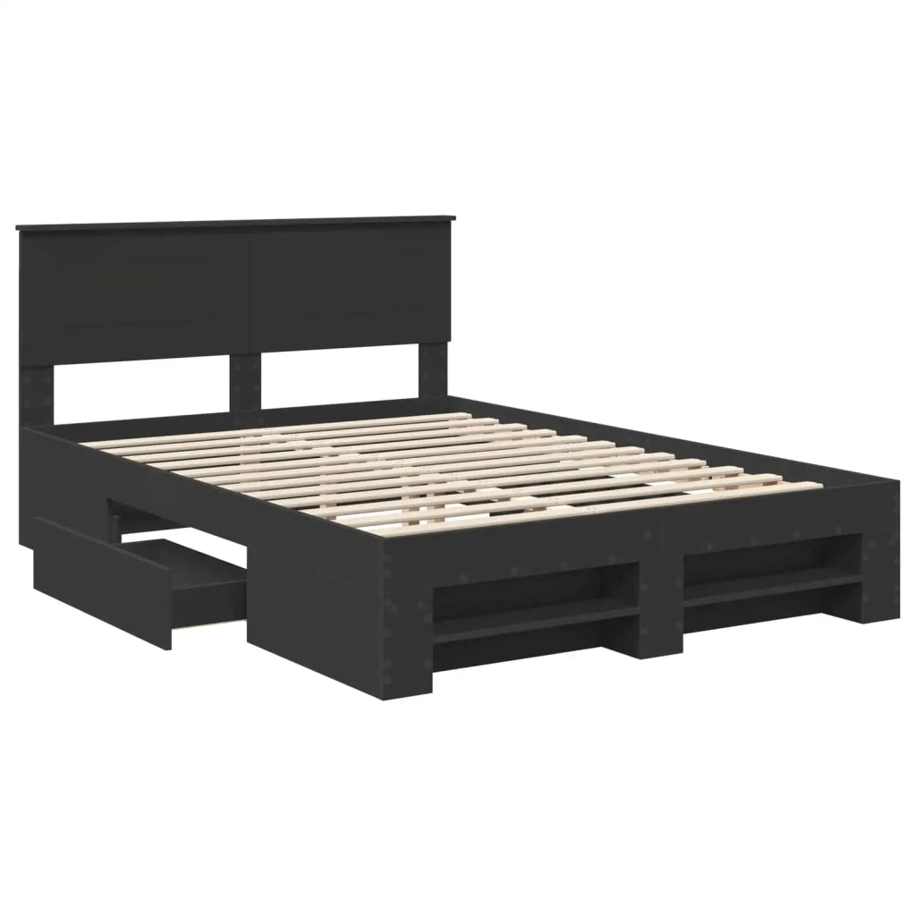 Struttura del letto Nero 140 x 200 cm Legno multistrato 3408754