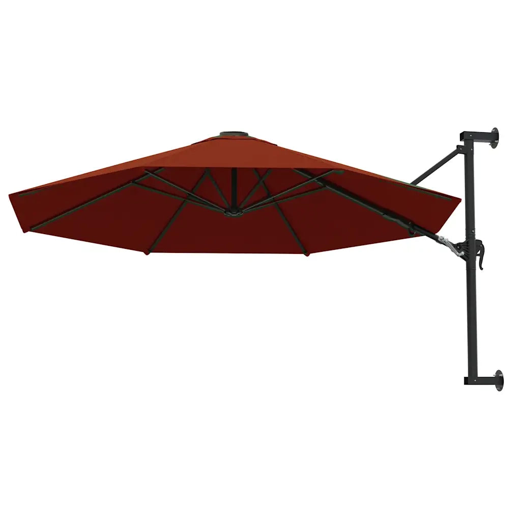 Ombrellone a Muro con Palo in Metallo 300 cm Terracotta 47299