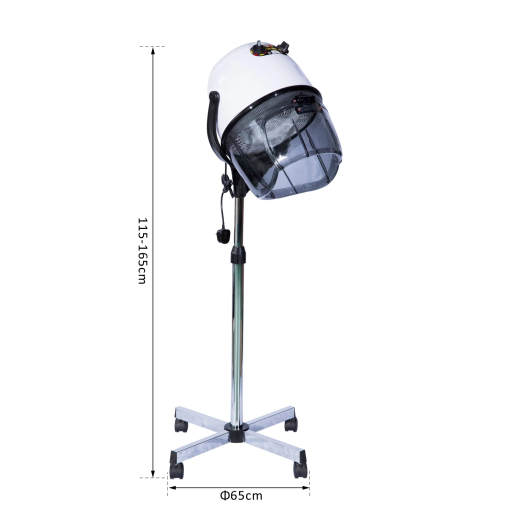 Casco Asciugacapelli Professionale 1180W ¨C Xylo ¨C Altezza Regolabile con Timer e Ruote Bianco
