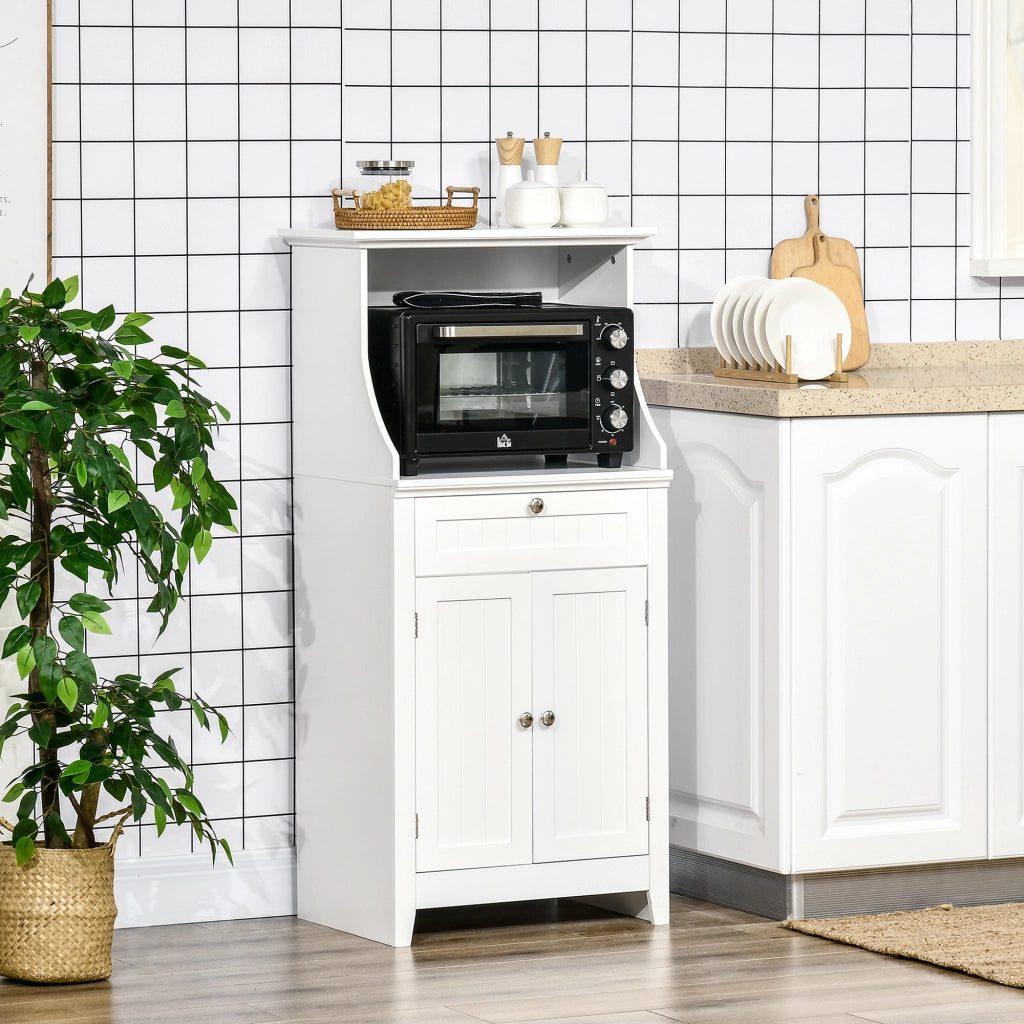 Credenza da Cucina con Ante e Cassetto ¨C Zephmum ¨C 60x40x122,5 cm Bianco