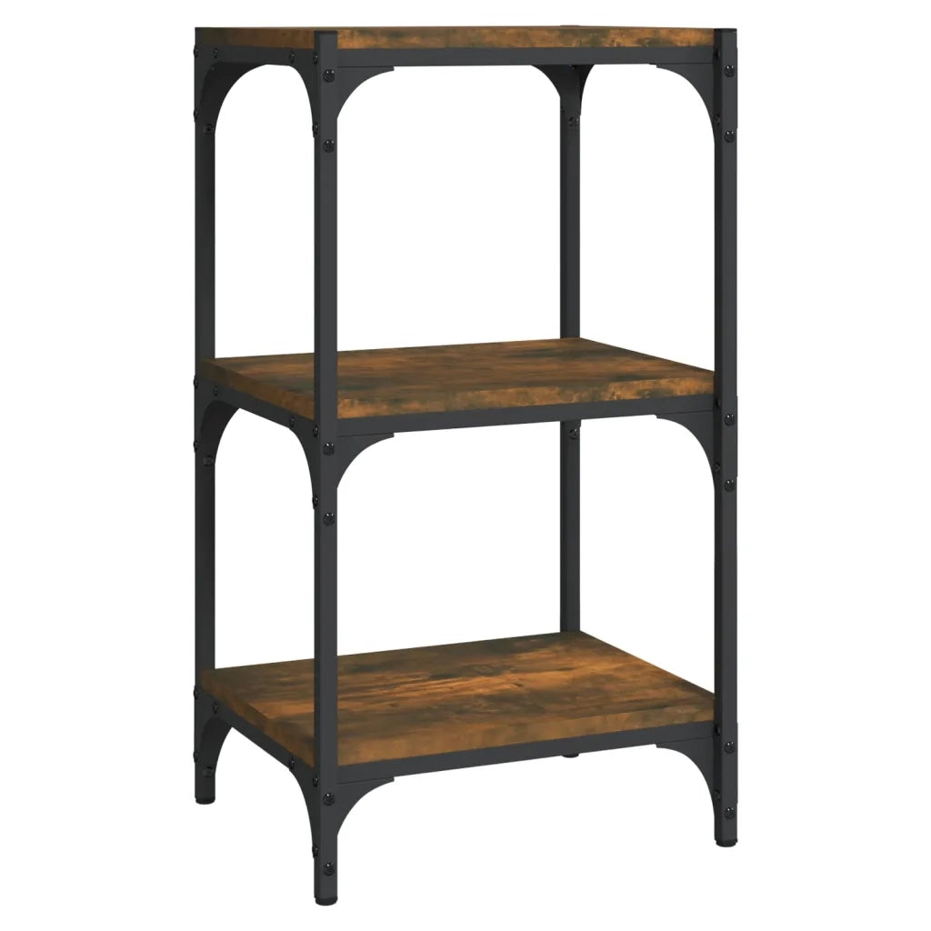 Libreria rovere fumo 40x33x70,5cm Legno Multistrato e Acciaio 819309