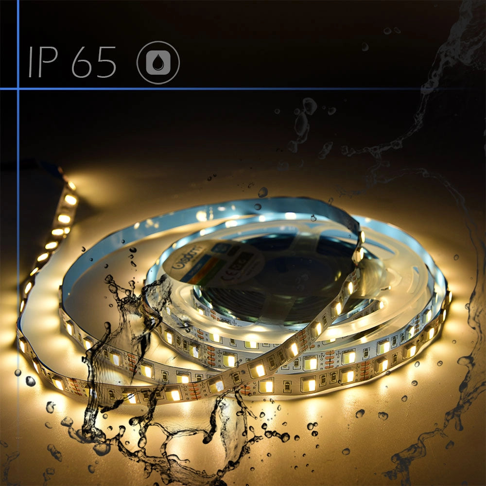 STRISCIA 120 LED/M LUCE NATURALE E FREDDA 12V DA 5 METRI - IP2O PER USO INTERNO FLESSIBILE E TAGLIABILE AD ALTA LUMINOSITA'