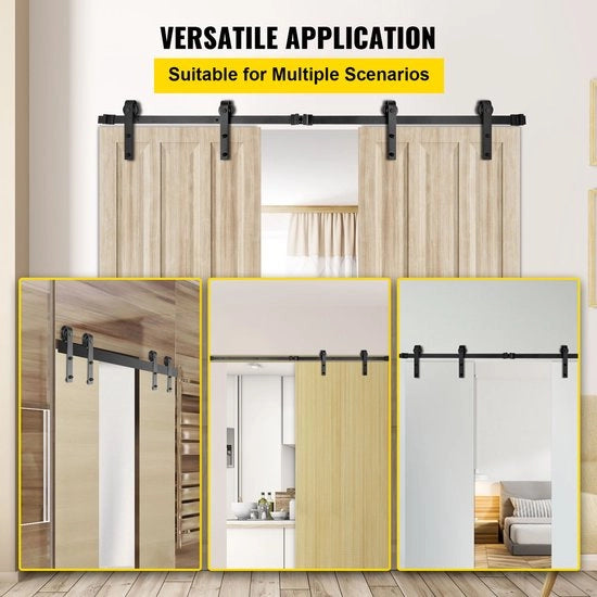 Impianto di Apertura per Schiume, 3,35 m, Per Porte di Falegnameria, Carico di 150 kg, Binario in Acciaio inossidabile per Porte di 4-4,5 cm di Diametro, 1,68 m di Pannello