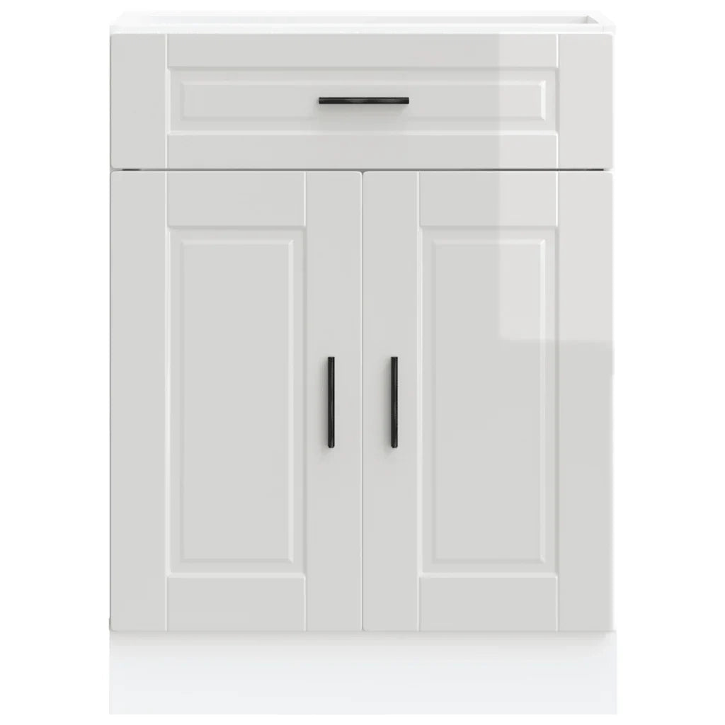 Mobile da cucina Porto con spazio contenitivo ottimizzato 60 x 46 x 81,5 cm in legno composito bianco lucido 02_0050274
