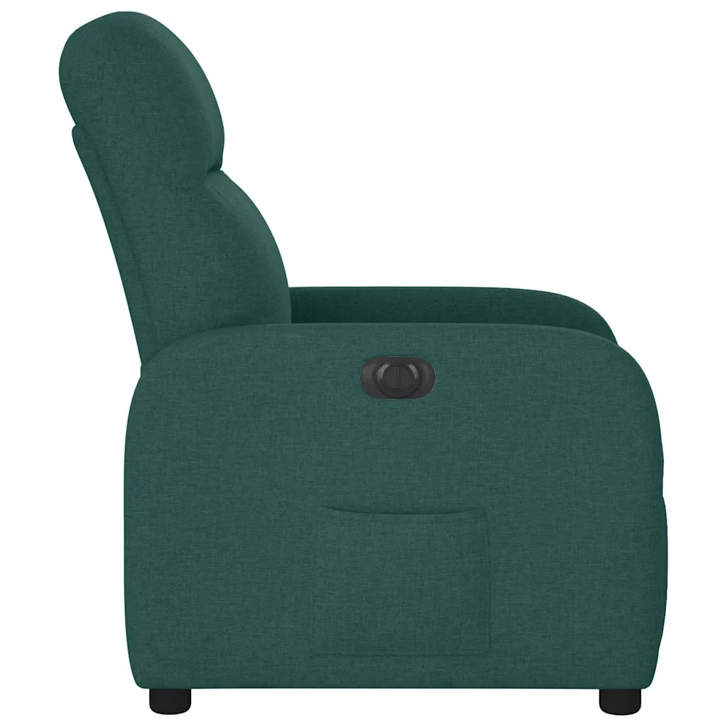 Poltrona Elettrica Reclinabile-Divano Sedia Verde Scuro in Tessuto 638346