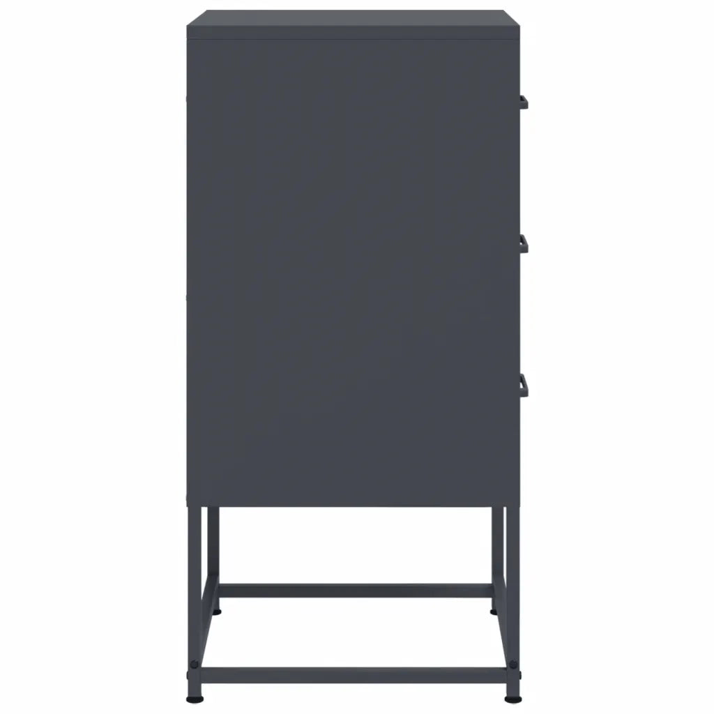 Comodini 2 pz-Set di 2 Tavolino da notte Antracite 36x39x78 cm in Acciaio 450961