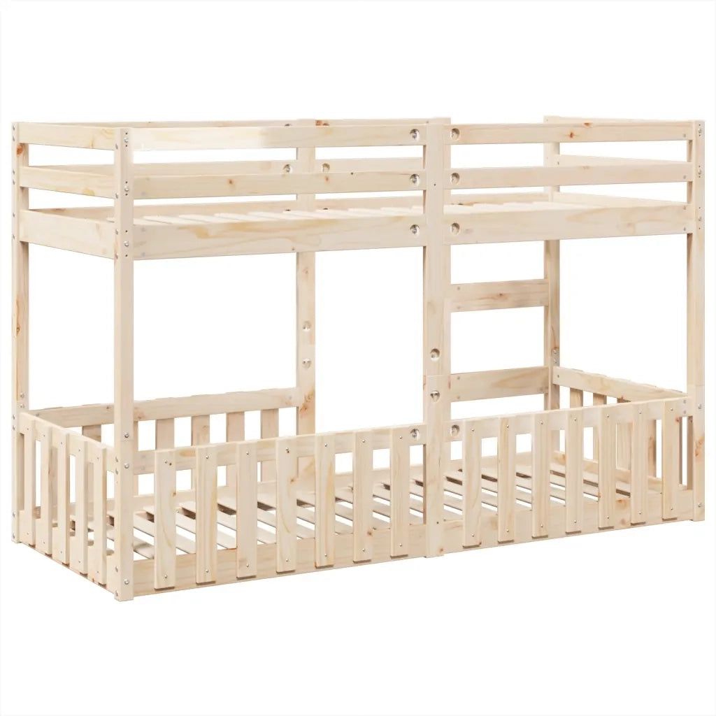 Letto a Castello 75x190 cm in Legno Massello di Pino