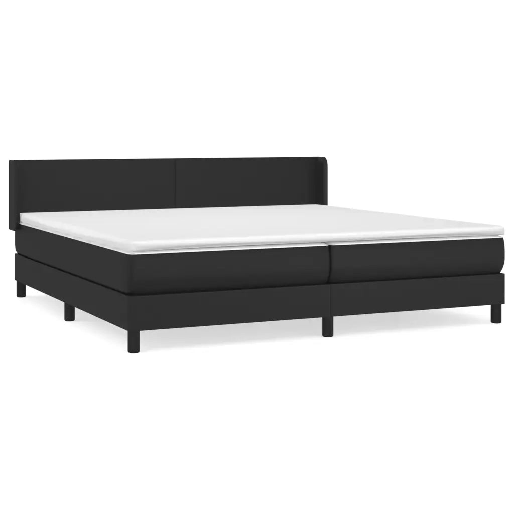 Giroletto a Molle con Materasso Nero 200x200 cm in Similpelle 3130679