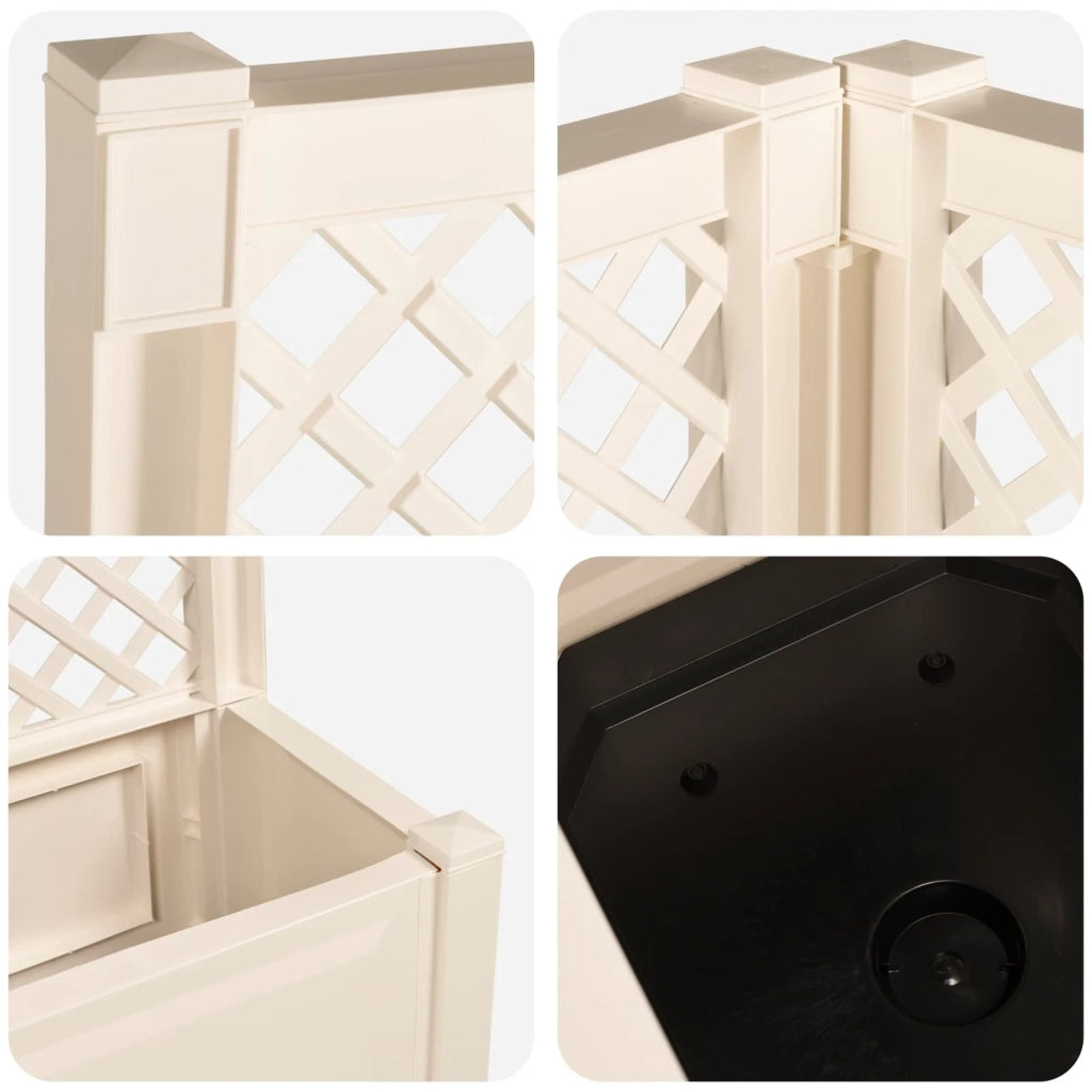 Vaso Grande con Direzione 2 pcs Bianco 143 x 143 x 133,5 cm PP