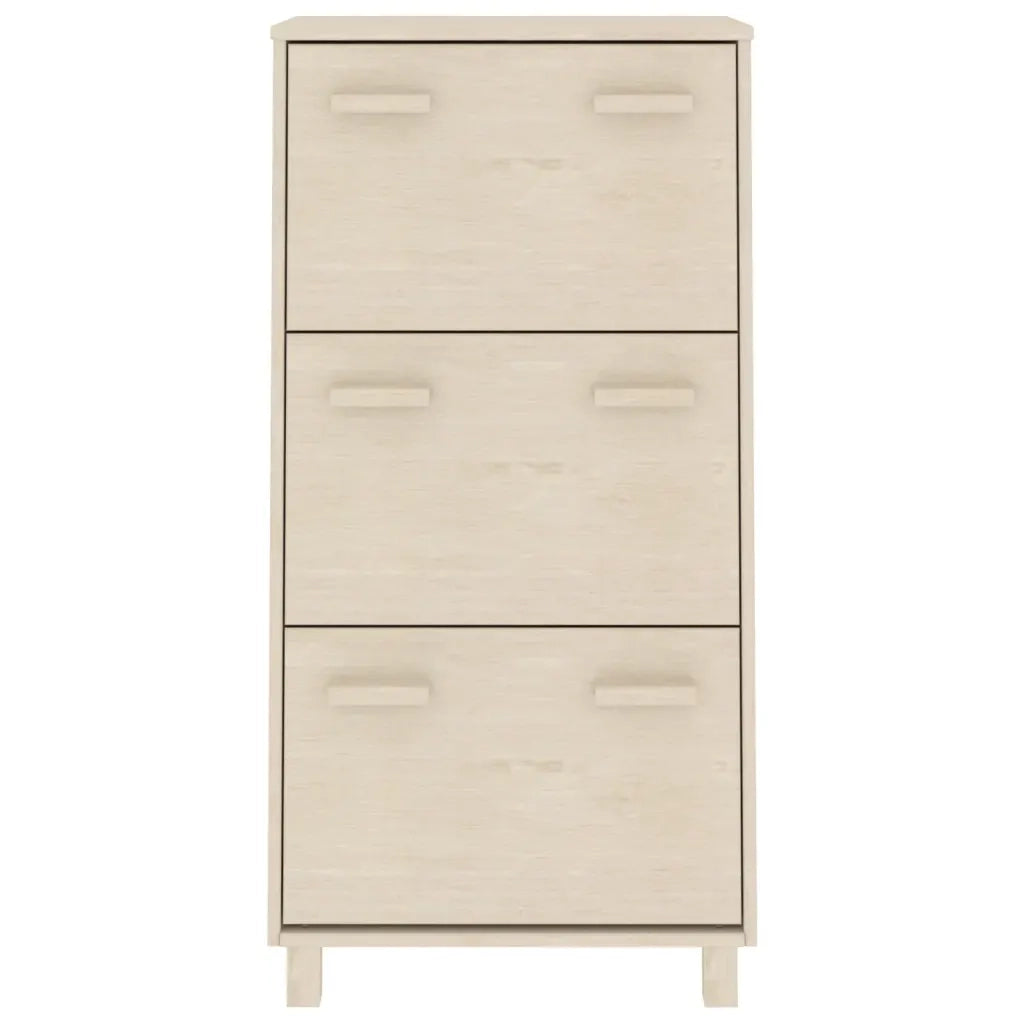Scarpiera Marrone Miele 59,5x35x117 cm Legno Massello di Pino cod mxl 41349
