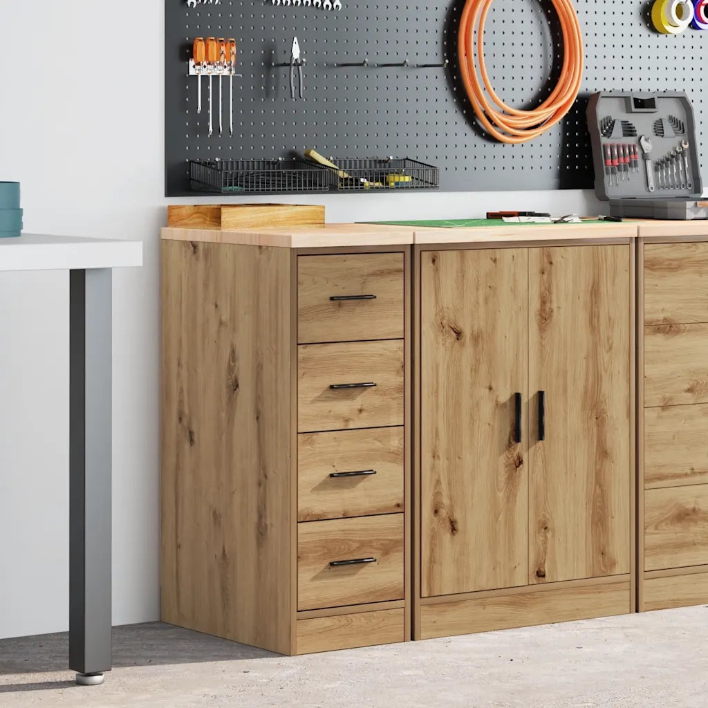 Armadietto per Garage in Rovere Artigianale 30x51x85 cm 860588