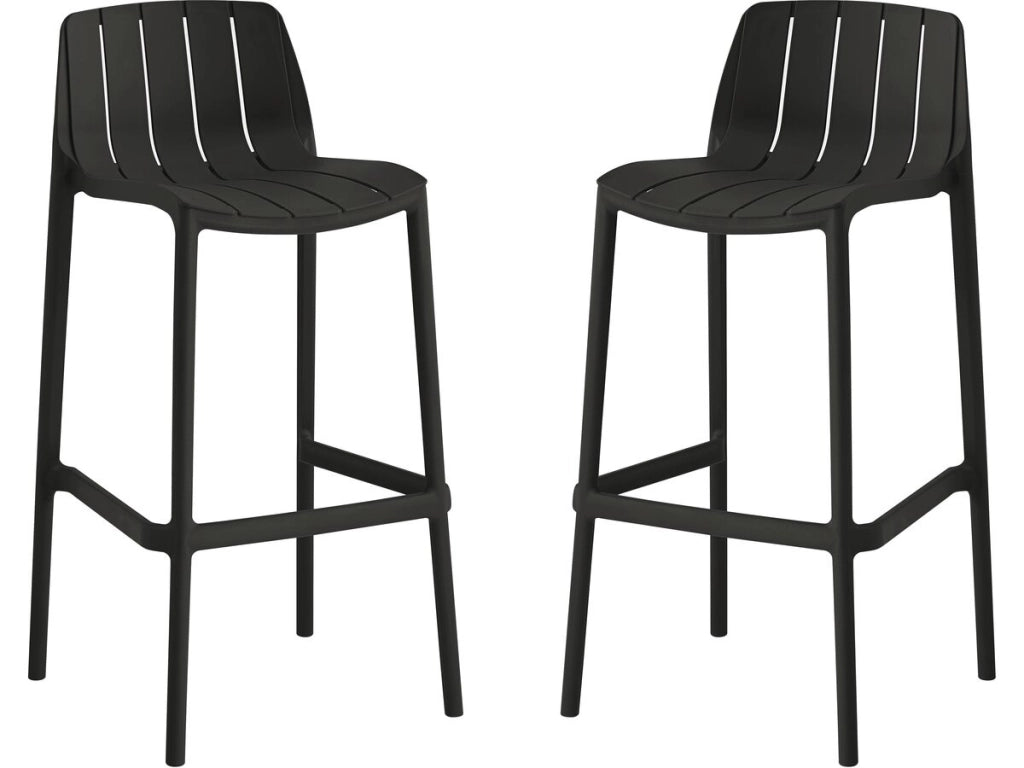 Set di 2 seggioloni da giardino impilabili "Vaena" - Nero