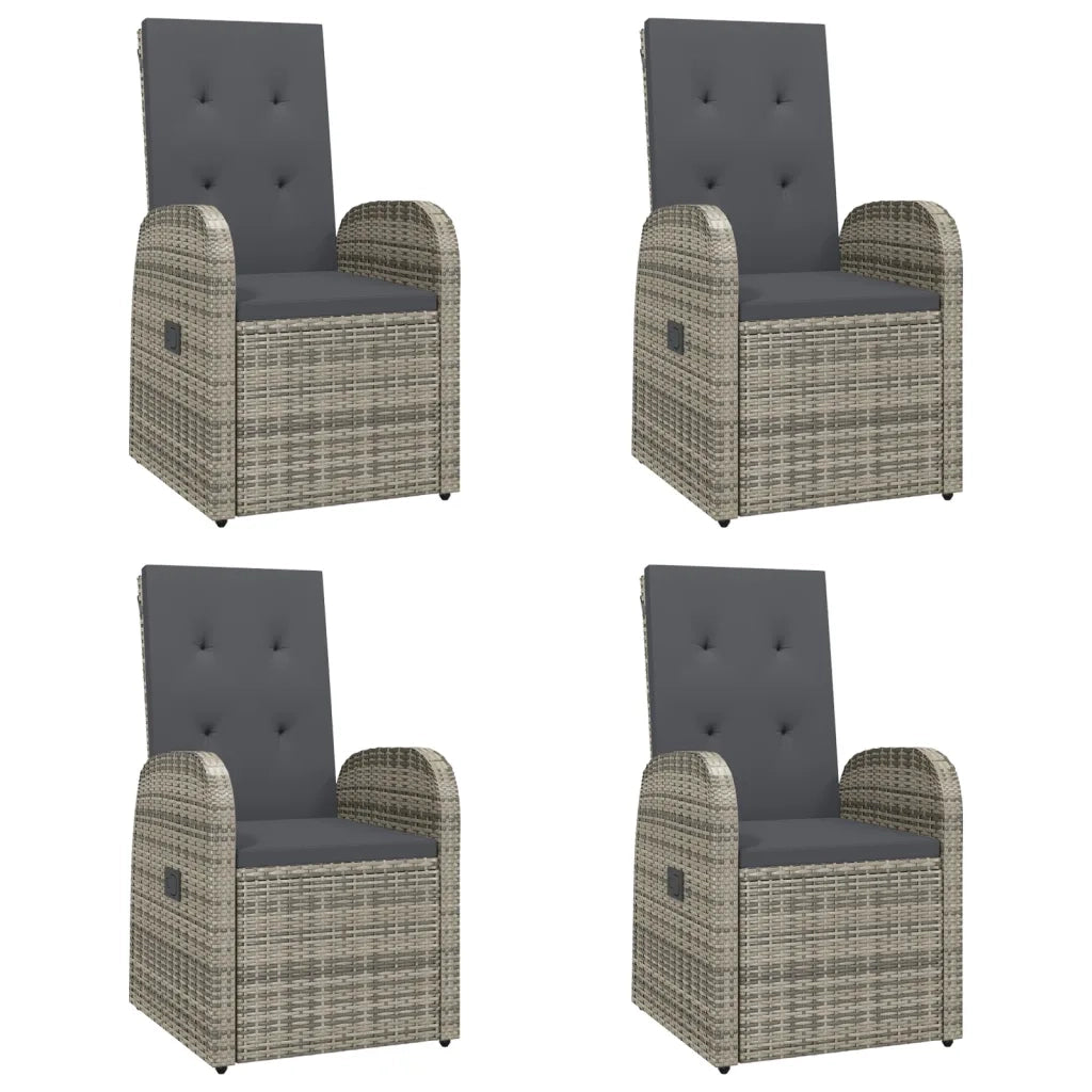 Set da Pranzo da Giardino 5 pz con Cuscini in Polyrattan Grigio 3157583