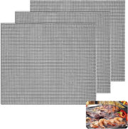 Set di Griglia Antiaderente per BBQ, 40 x 33 cm, Riciclabile e Resistente al Calore, Ideale per la Grigliata di Carne su Carbone - Set da 3 pezzi