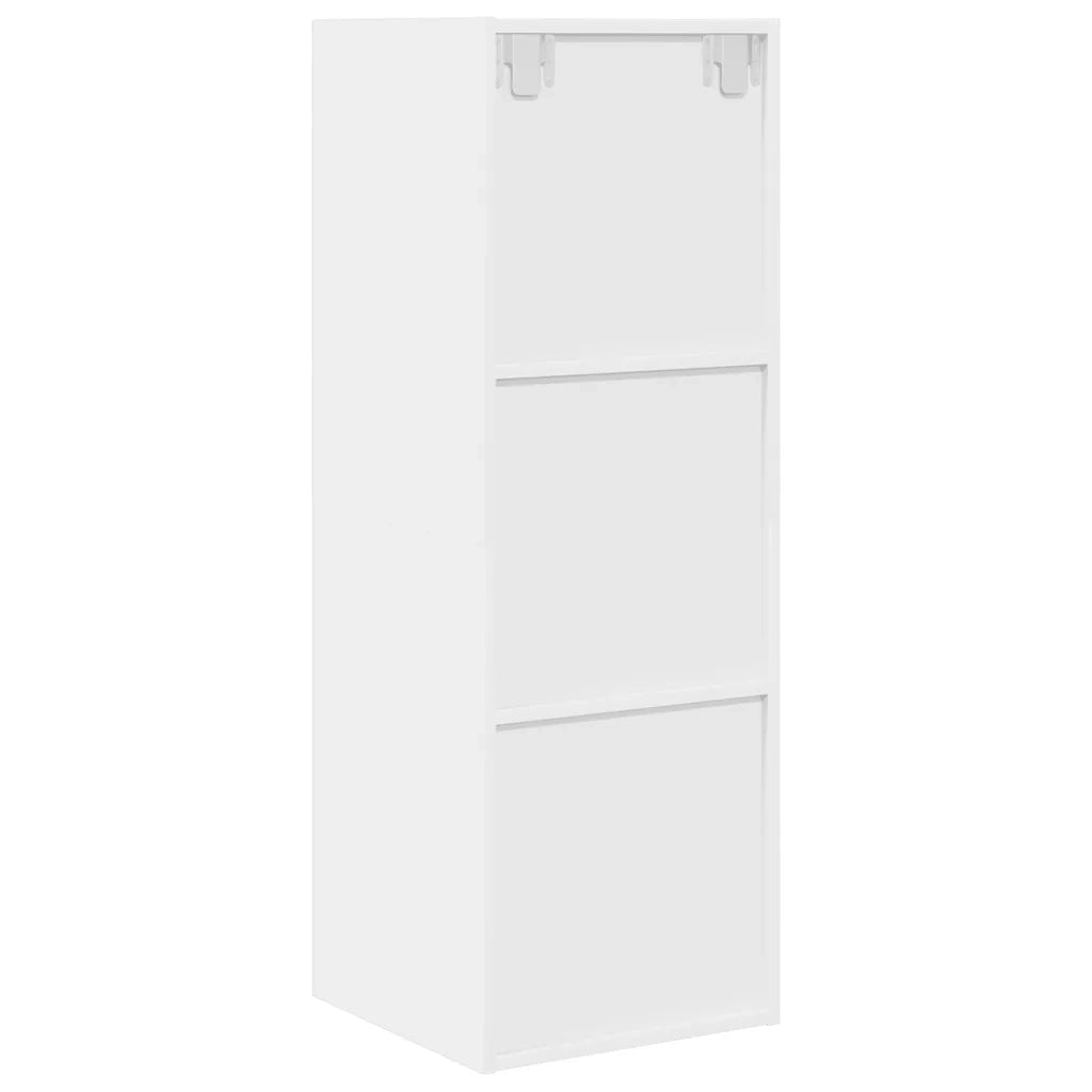 Mobile TV da Parete Bianco 37x37x107 cm in Legno Multistrato 805480