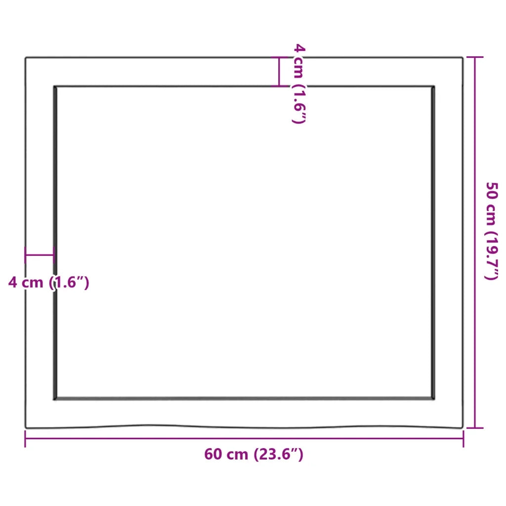 Mensola | Ripiano | Scaffale Marrone Scuro 60x50x(2-4) cm Massello Rovere Trattato