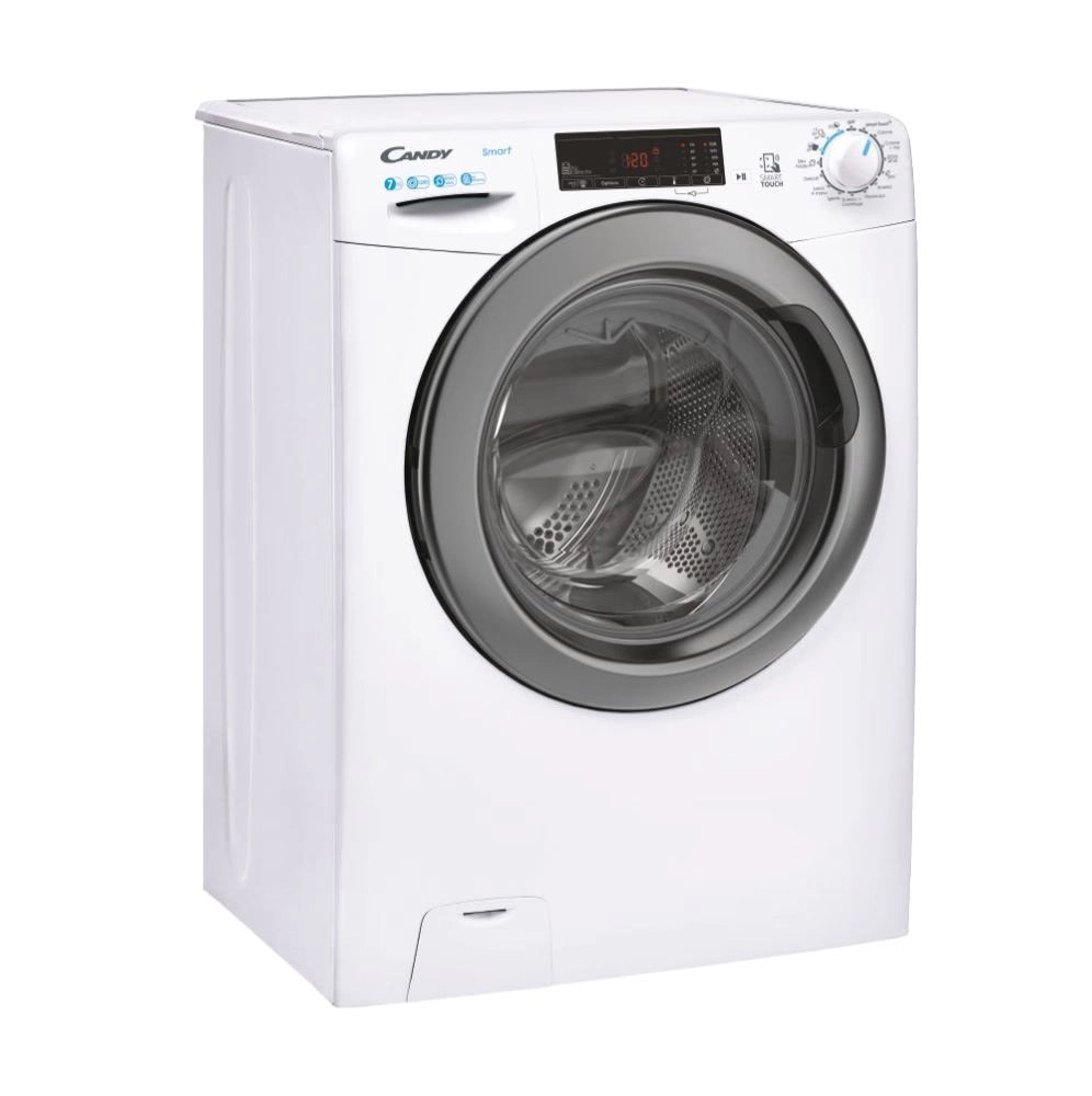 Lavatrice A Carica Frontale Candy CSS4127TWR3/1-11 Slim 7 Kg Classe C 1200 Giri (A85xL60xP40) Tecnologia NFC Contenuti extra sull'App Bianco