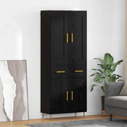 Credenza Rovere Nero 69,5 x 34 x 180 cm Legno multistrato