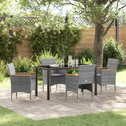 Set da Pranzo per Giardino con cuscino 5 pcs Grigio polyrattan 3379760