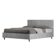 Letto Matrimoniale 160x200 cm con Rete Testata Dritta Demas Grigio