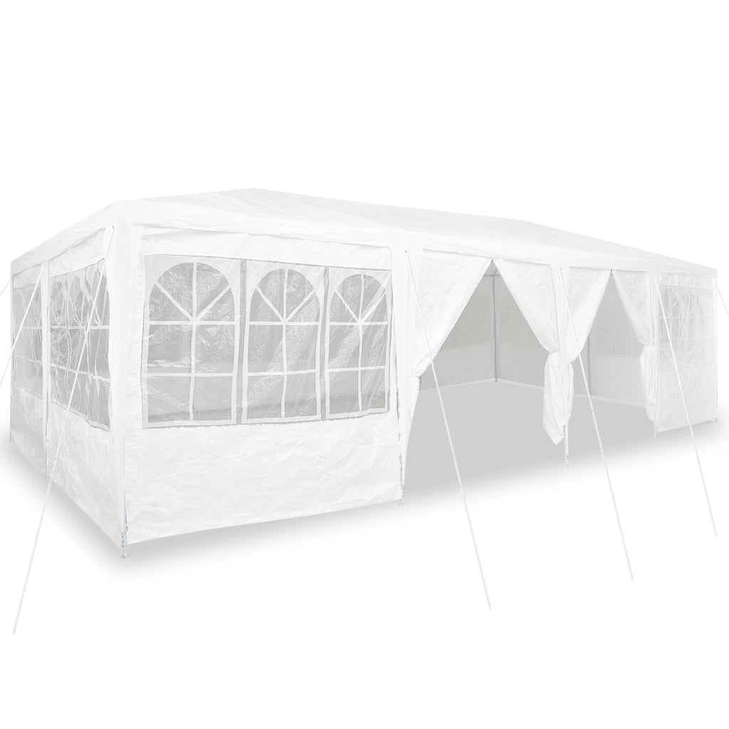 Tendone per Feste 12 Pareti Laterali Bianche 8x4 m PE
