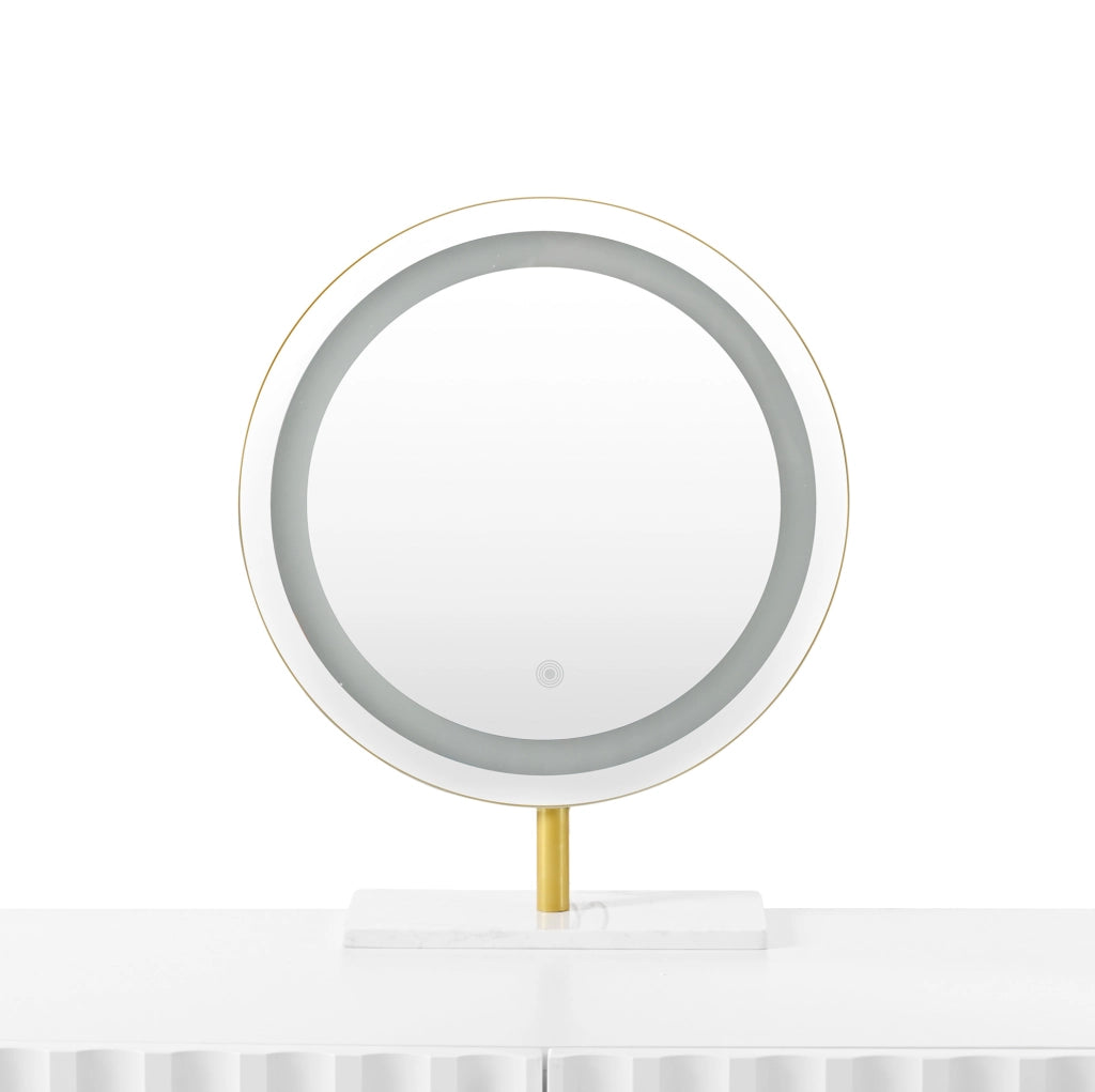 Tavolo da trucco con specchio LED e 5 cassetti