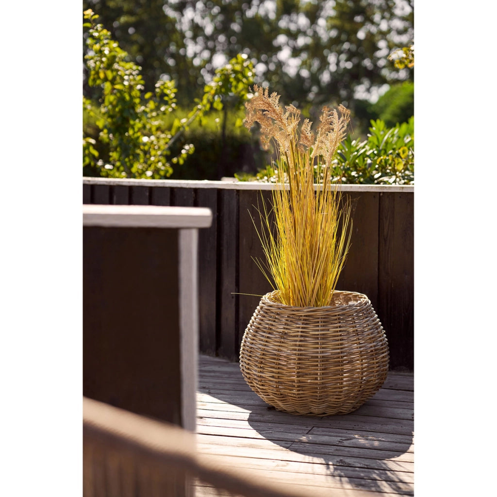Set di 2 Cesti Portaoggetti Melaka, Marrone, Rattan, 33x33x27 cm