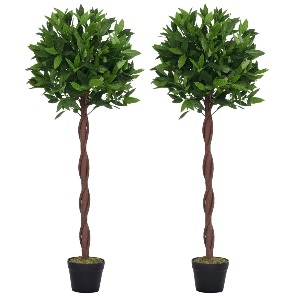 Lauriers artificiali topiari 1,20H ¨C zephmum ¨C 2 pezzi, vaso incluso, nero verde