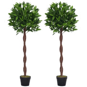 Lauriers artificiali topiari 1,20H ¨C zephmum ¨C 2 pezzi, vaso incluso, nero verde