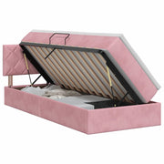 Letto con Contenitore con testiera Rosa 100 x 200 cm Velluto 3458852