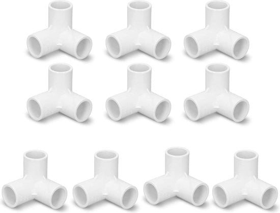 Flessibili a T 3 vie in plastica - colore bianco.