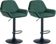 Set di 2 sgabelli da bar Braga velluto nero 5