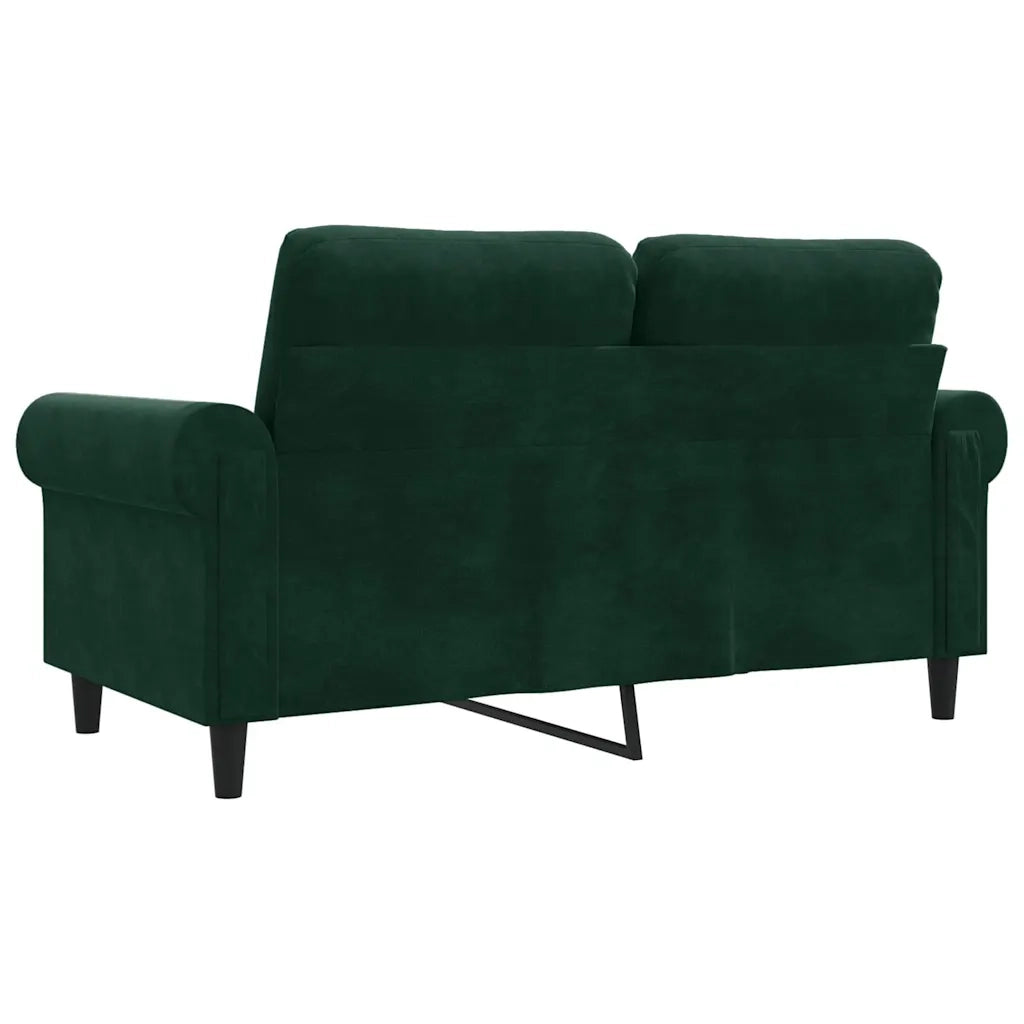 Divano | Divano da soggiorno | Sofa a 2 Posti Verde Scuro 120 cm in Velluto