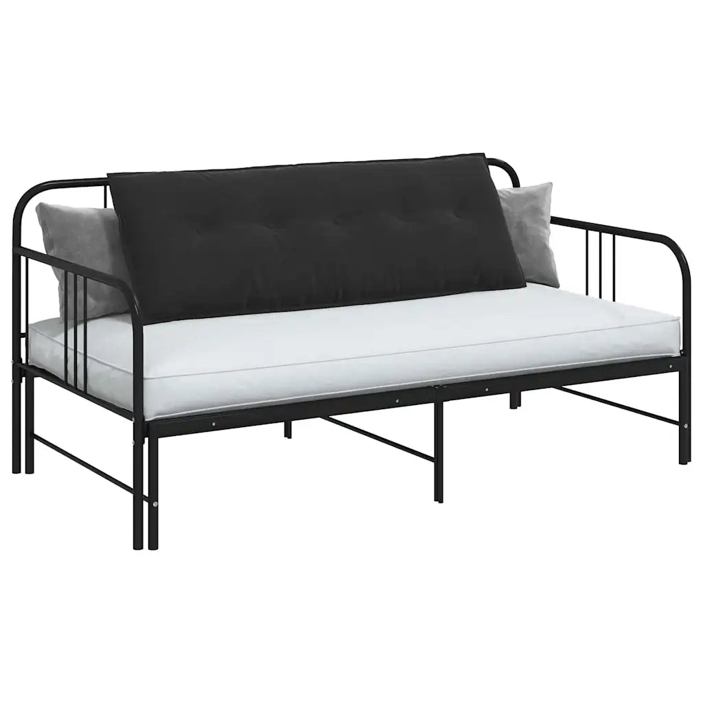 Cuscino per Schiena Nero 140 x 50 cm Tessuto in Cords