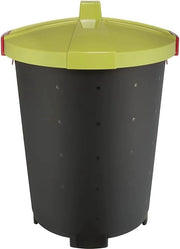 Contenitore per rifiuti 65 l con coperchio chiuso e clip pratica - nero/verde