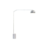 Piantana Contemporanea Slope Marmo Cilindro Bianco Metallo Cromo 1 Luce E27