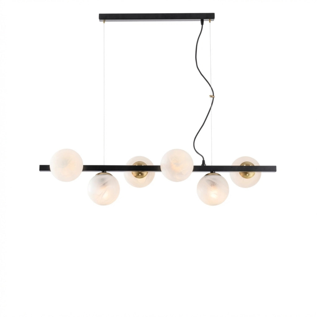 Lampadario Contemporaneo Adrian Metallo Nero Bronzo 6 Luci E14