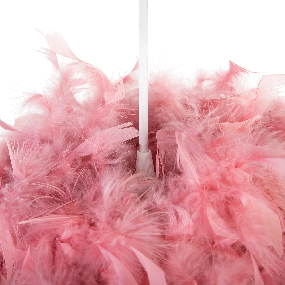 Lampada a Sospensione Lampada da Soffitto in Finta Pelliccia Rosa Sfera Shaggy