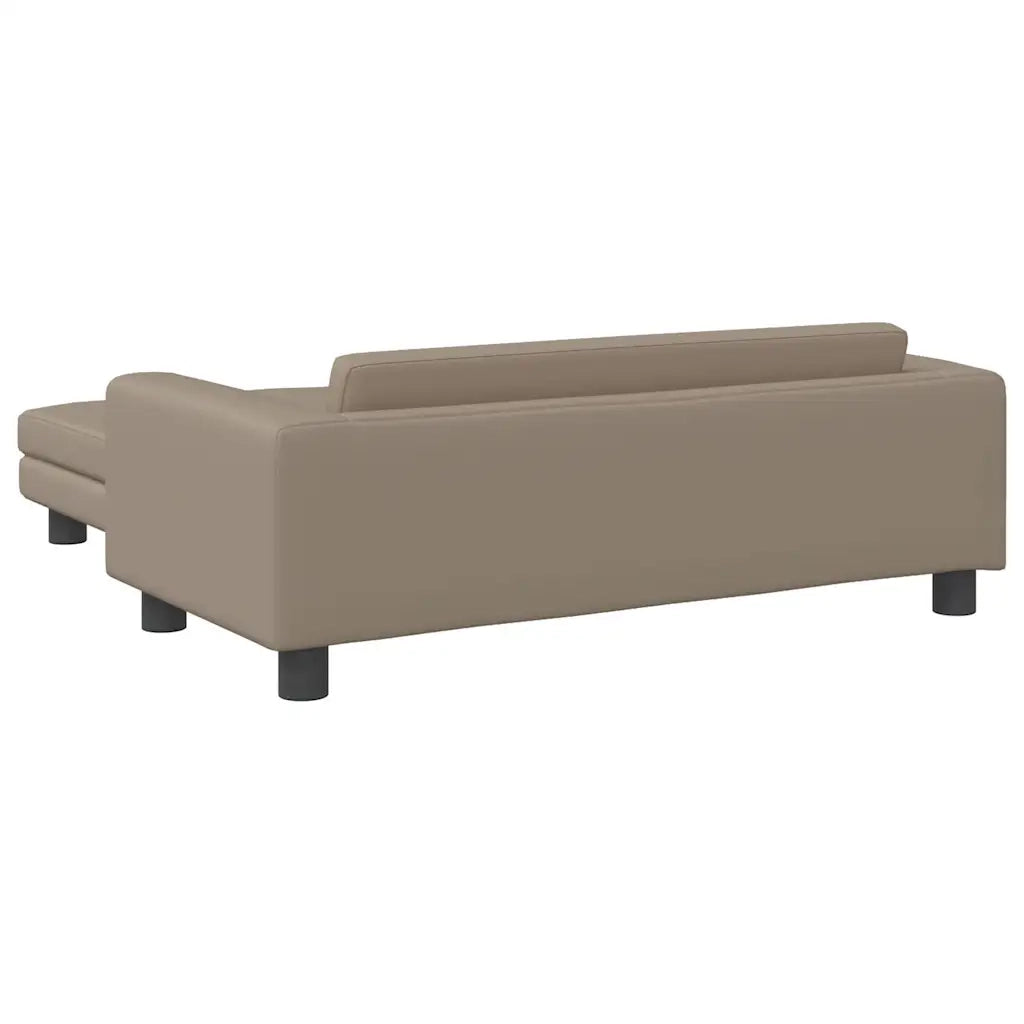 Divano Bambini Poggiapiedi-Sofa-Divanetto Bambini Cappuccino 100x50x30 cm Similpelle