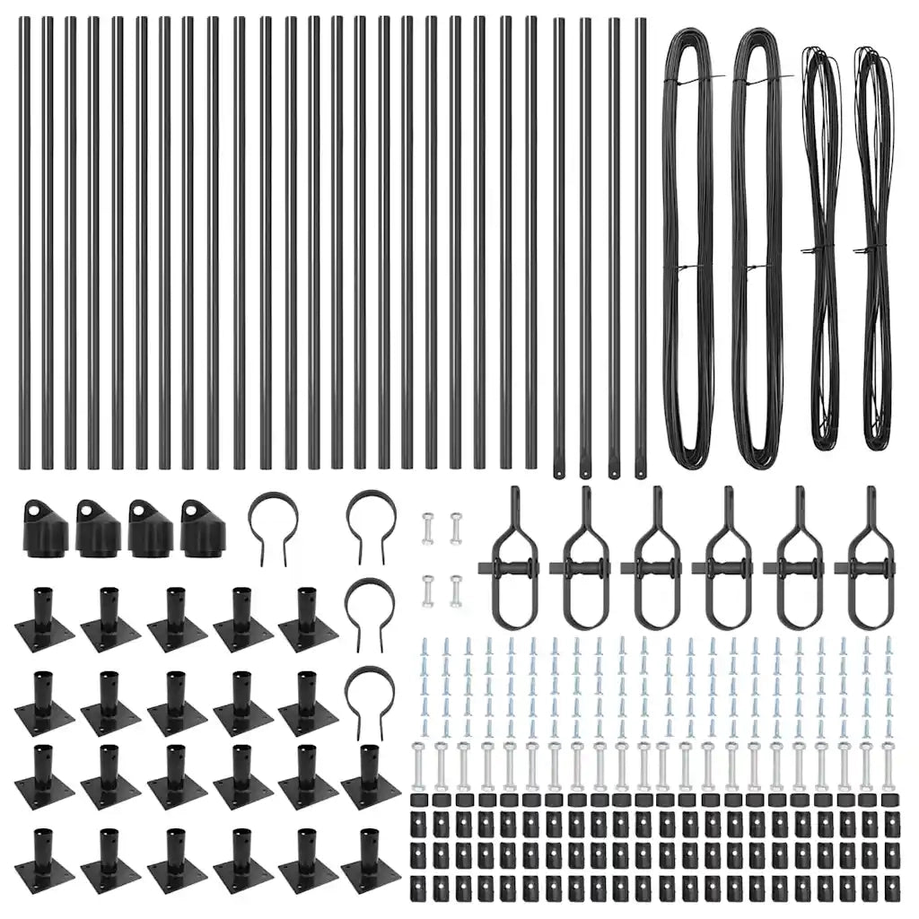 Palo della recinzione 26 pcs Grigio 3,2 x 3,2 x 70 cm