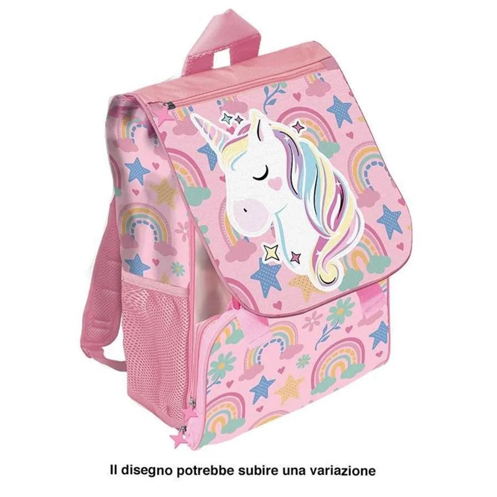 Trade Shop - Zaino Estensibile Premium 40cm Grafica Unicorno Bambina Per Scuola Elementare 958105 -