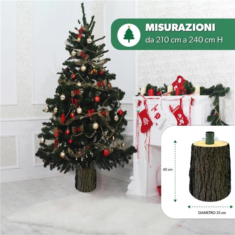 BASE PER ALBERO DI NATALE TRONCO REALISTICO DIAMETRO CM.35X45H PER ALBERI DA 210/240 CM CON KIT DI FISSAGGIO
