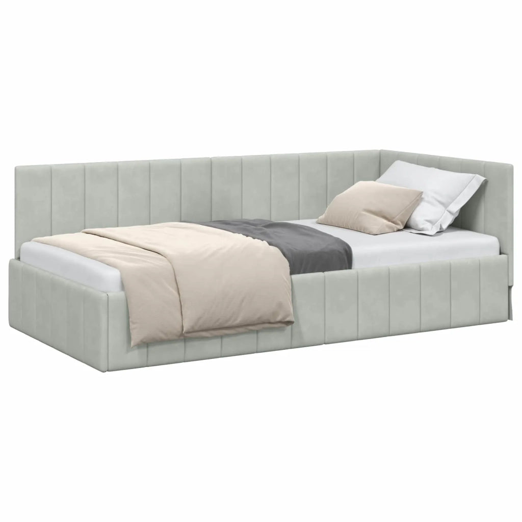 Cornice del letto ad angolo Grigio chiaro 90 cm x 190 cm